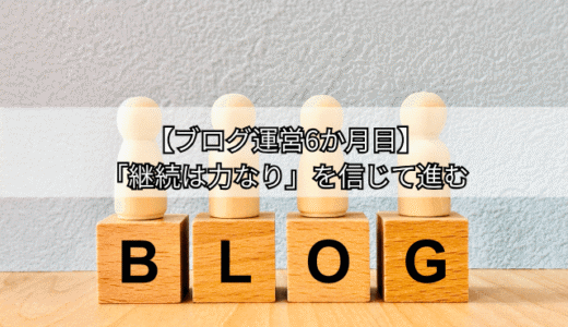 【ブログ6か月目】「継続は力なり」を信じて進み続ける